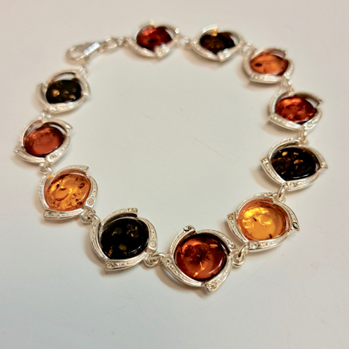 Click to view detail for HWG-2322 Bracelet, Round Multi-Color with Tiny Crystals